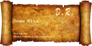 Deme Rita névjegykártya